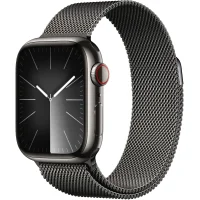 Apple Watch Series 9 GPS + LTE 41mm Graphite Stainless Steel Case with Graphite Milanese Loop